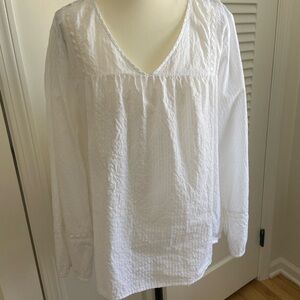 J. Crew White Textured Blouse